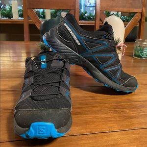 Salomon Kids' Speedcross J Trail Shoes, Black/Graphite/Hawaiian Surf, 7 M US